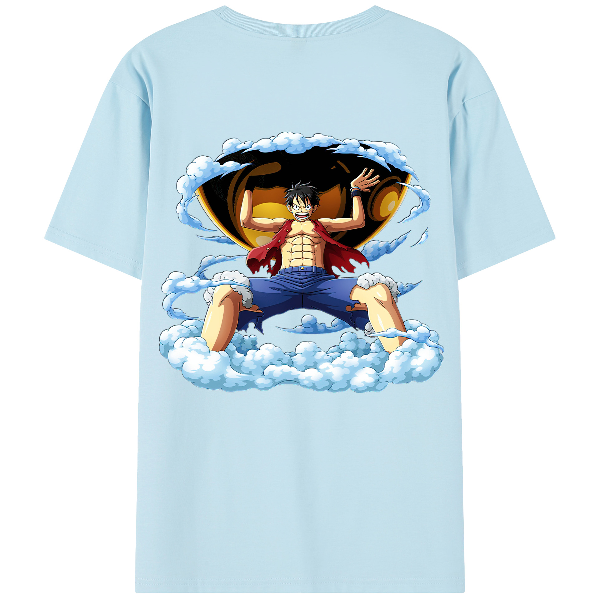 ワンピース モンキー・D・ルフィ ONE PIECE Monkey D. Luffy 綿100％半袖Tシャツ（背面プリント）